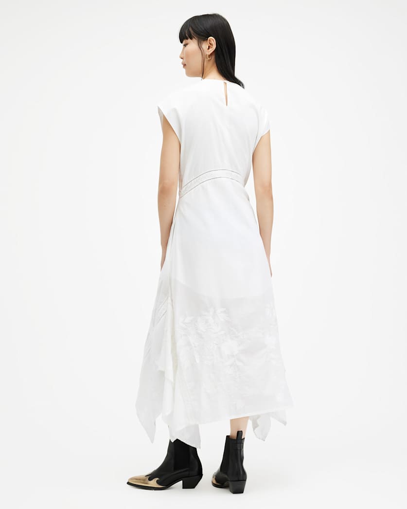 Gianna Embroidered Maxi Dress Off White | ALLSAINTS