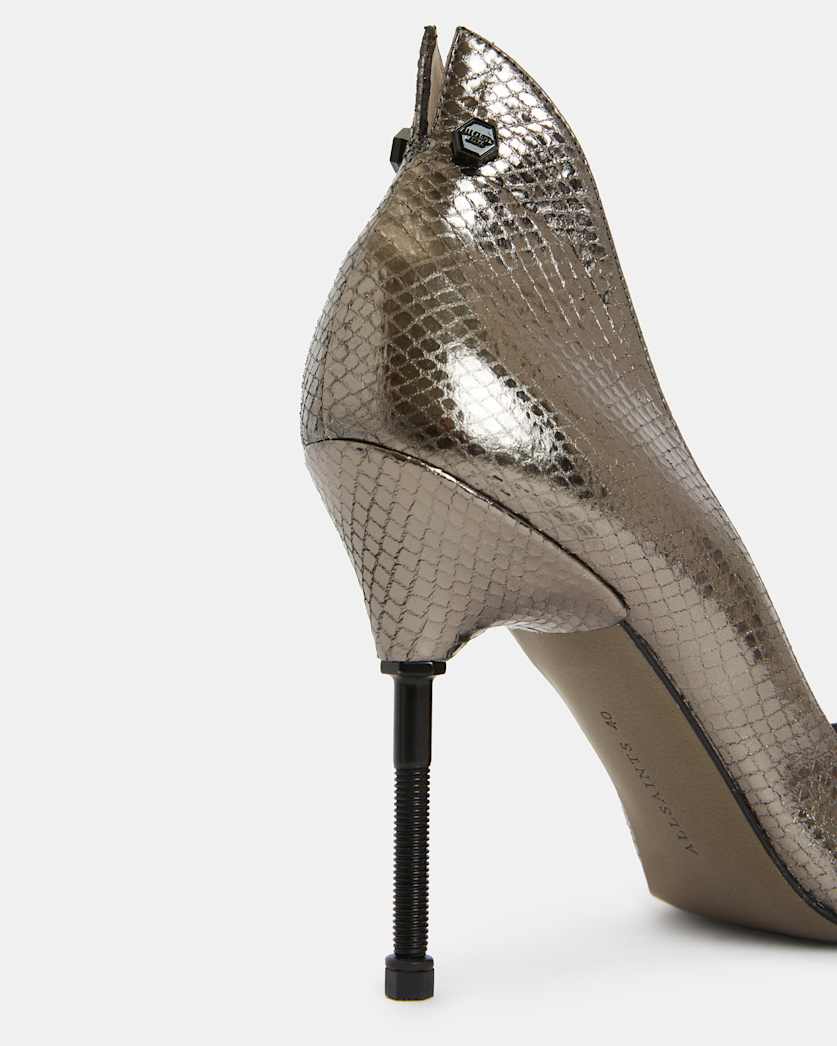 Robin Shiny Leather Heeled Court Shoes