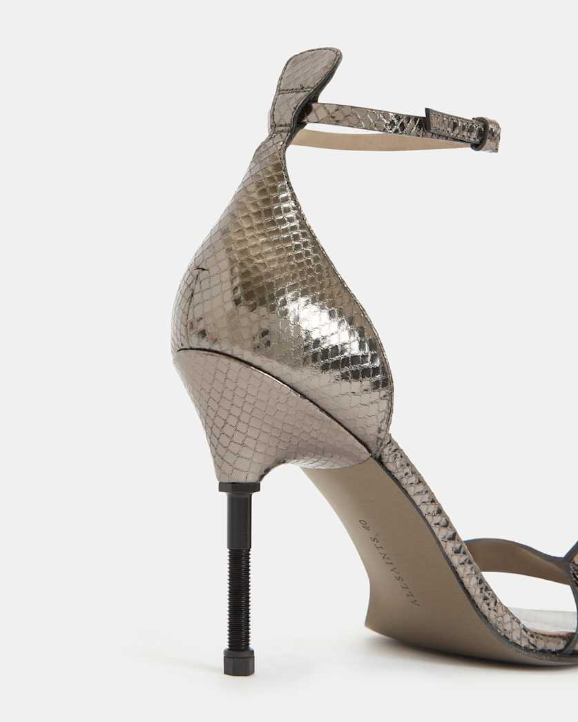 Betty Square Toe Leather Heeled Sandals