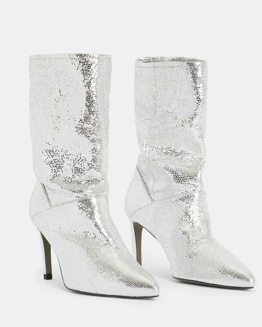 Orlana Heeled Shimmer Leather Boots