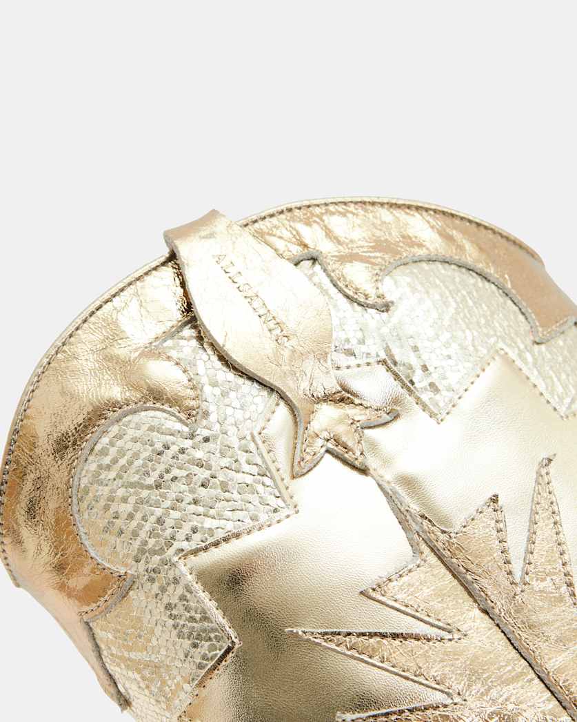 Dixie Metallic Leather Cowboy Boots