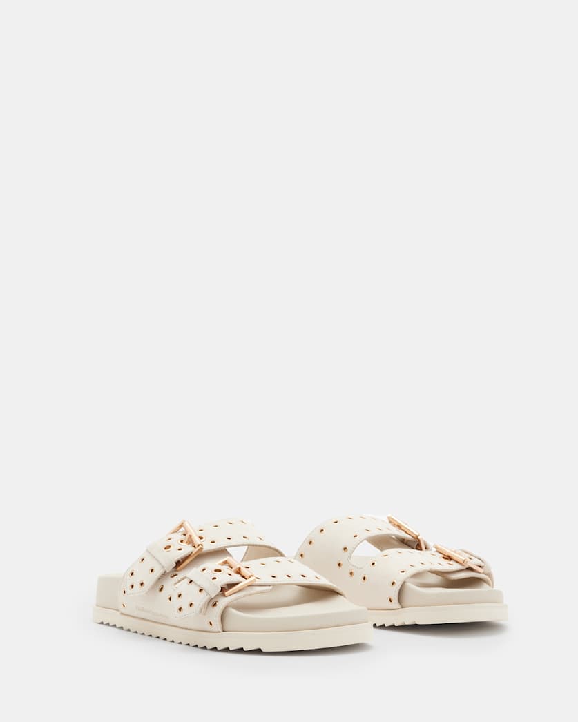 Khai Two Strap Suede Eyelet Sandals
