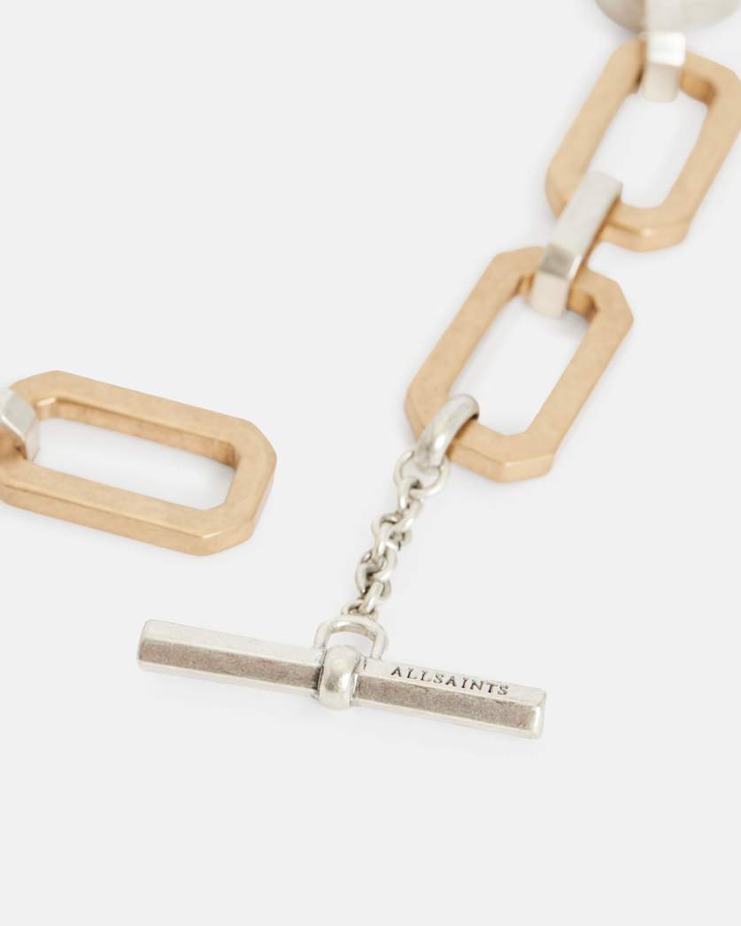 Estela Gold Silver Hexagon Link Necklace