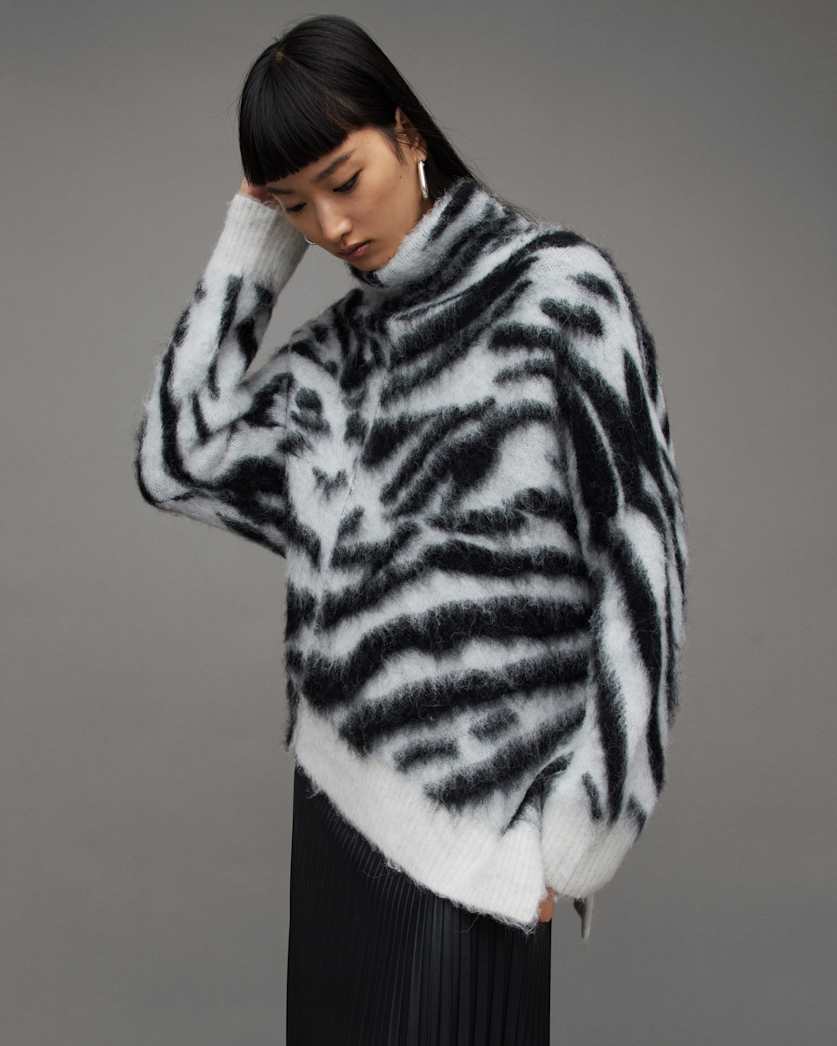 Lock Zebra Print Roll Neck Jumper