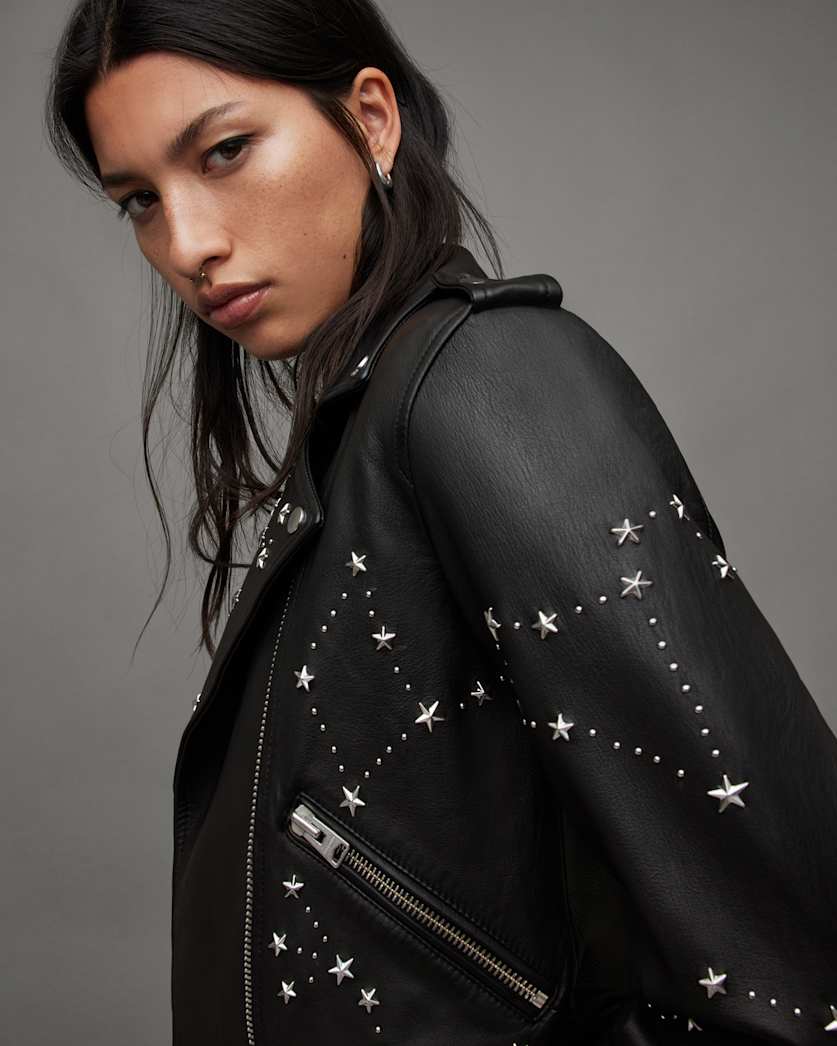 Balfern Stela Stud Leather Biker Jacket