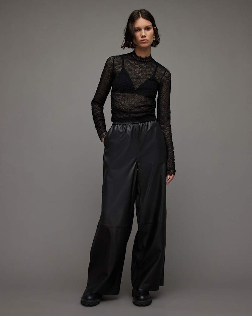 Francesco Long Sleeve Sheer Lace Top