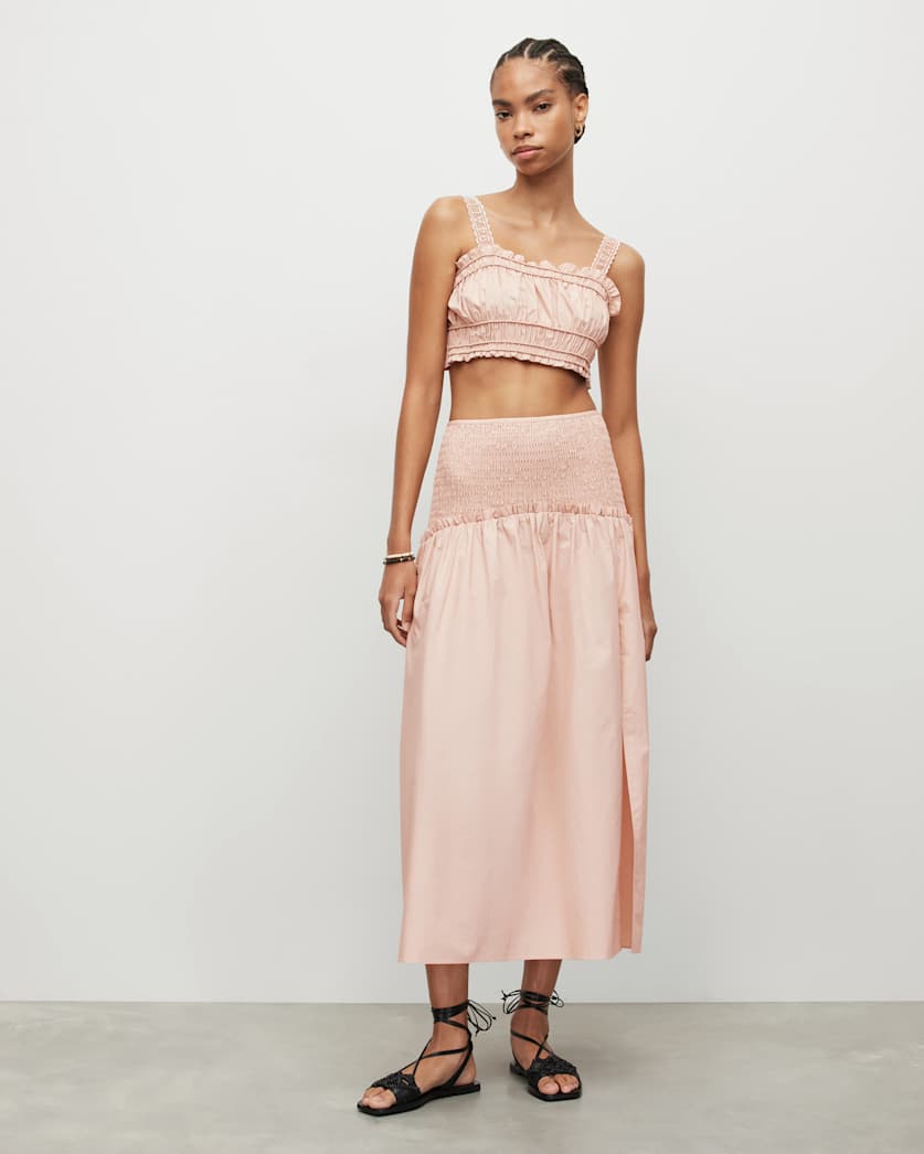 Alex Smock Embroidery Super Cropped Top