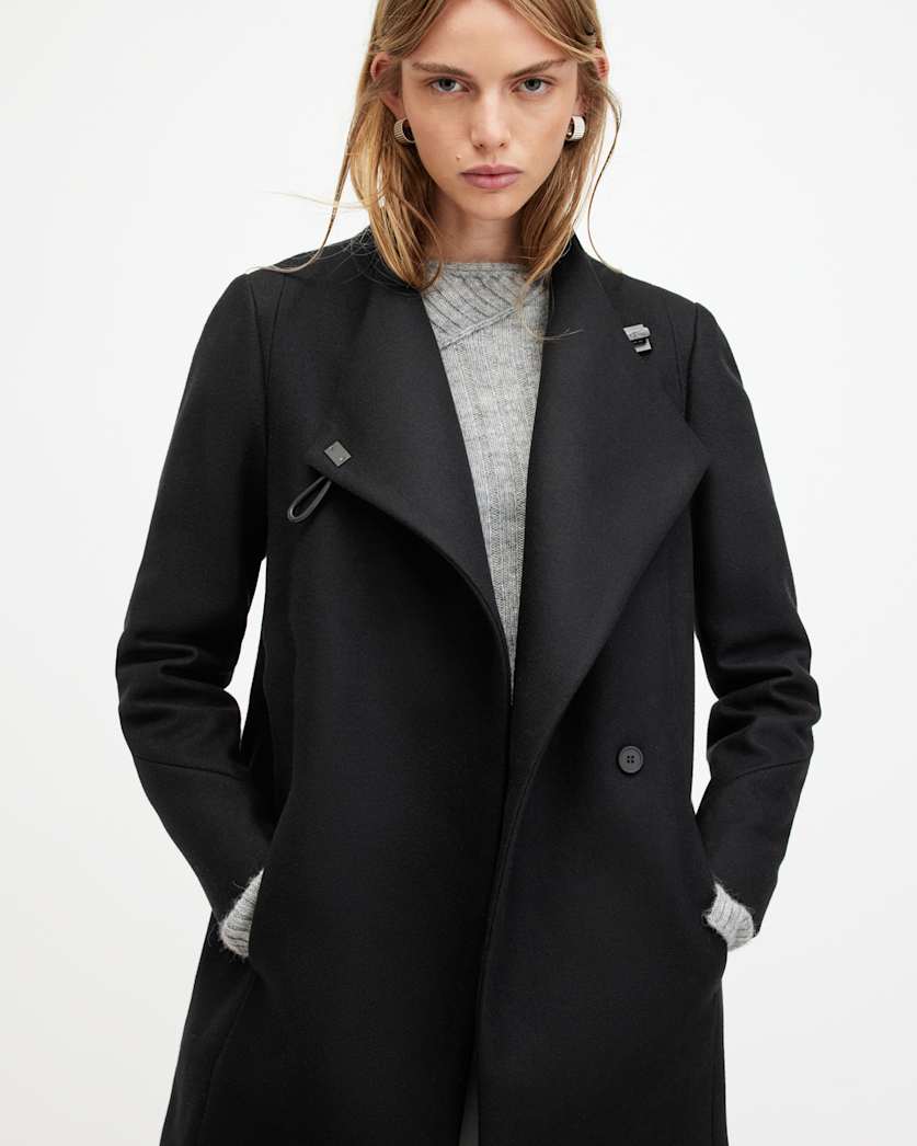 Riley Wrap Around Belted Long Line Coat