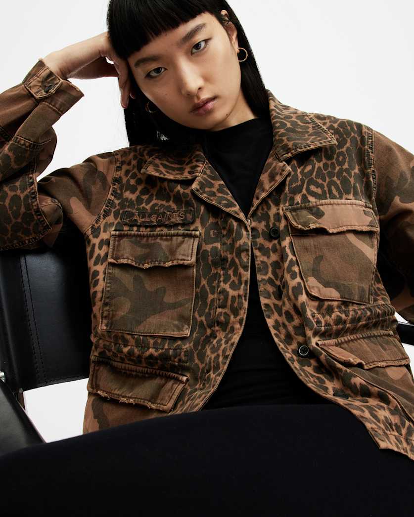 Finch Leopard Camouflage Print Jacket