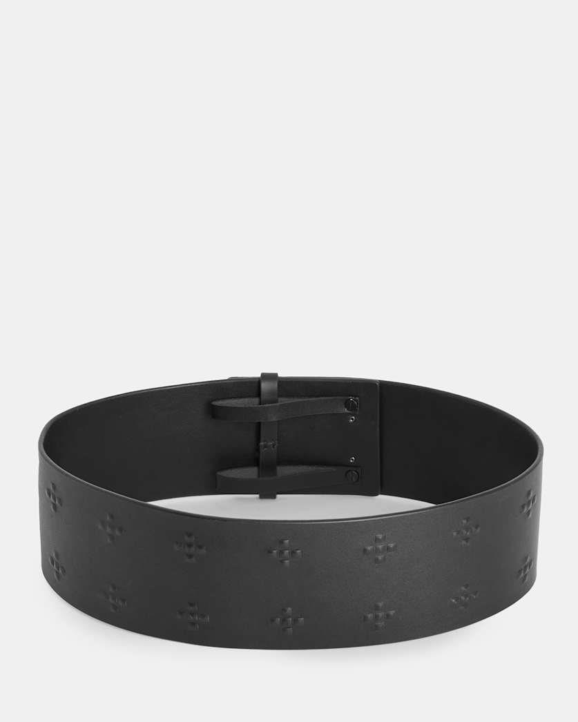 Nova Debossed Leather Waist Belt