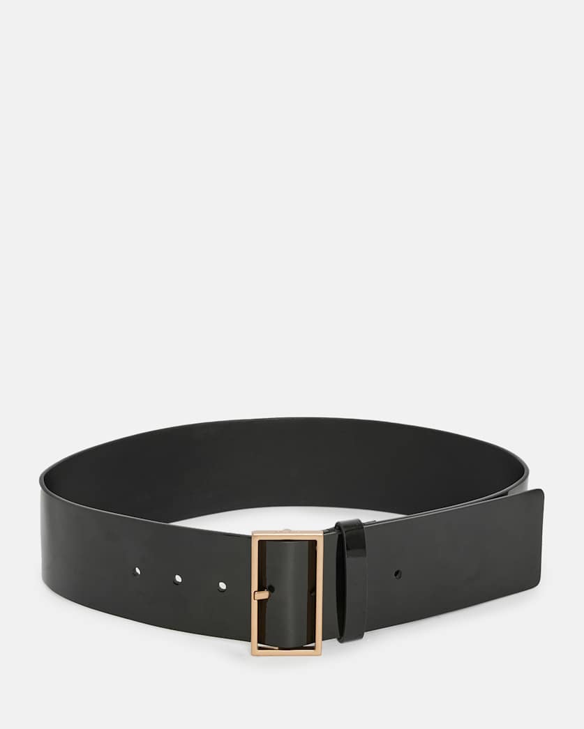 Laila Patent Leather Wide Waist Belt