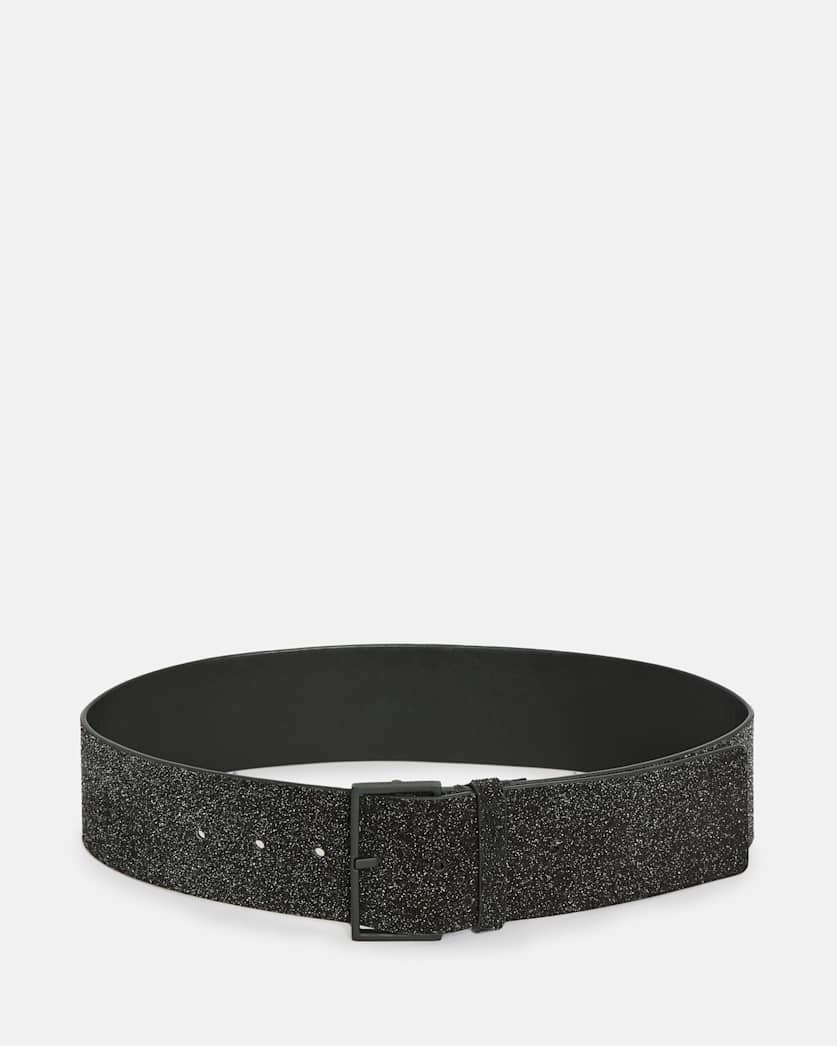 Mary Sparkle Leather Wide Waist Belt