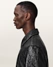 Alkan Zip Up Two Tone Leather Jacket