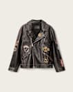 Hays Leather Biker Patch Jacket