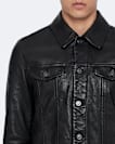 Leather trucker jacket