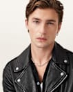 Milo Asymmetric Zip Leather Biker Jacket