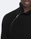 Zipped funnel-neck jumper