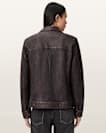 Alkan Zip Up Two Tone Leather Jacket