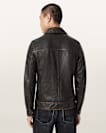 Alkan Zip Up Two Tone Leather Jacket