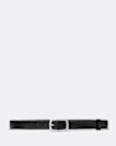 Everett Skinny Leather Bar-Buckle Belt