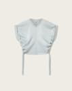 Mira Cropped Satin Drawcord T-Shirt