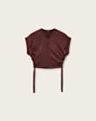 Mira Cropped Satin Drawcord T-Shirt