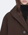 Darcie Nylon Shawl-Collar Cocoon Coat
