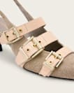 Vivian Leather Buckle Slingback Heels