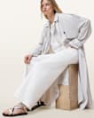 Aki Crossover Wide Leg Denim Jeans