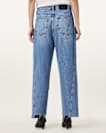 Fox Asymmetric Hem Wide Leg Denim Jeans