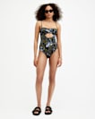 Niki Floral Bandeau Cut-Out Swimsuit