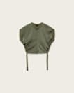 Mira Cropped Satin Drawcord T-Shirt