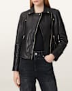 Dalby Slim Fit Leather Biker Jacket