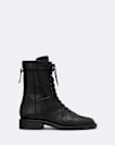 Misty Back-Zip Leather Military Boots