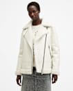 Sola Oversized Shearling Biker Jacket