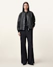 Sofi Drawstring Leather Bomber Jacket