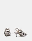 Grace Leather Chain Slingback Heels
