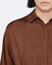 Silk-blend mini shirt dress