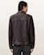 Alkan Zip Up Two Tone Leather Jacket
