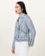 Balfern Denim-Effect Leather Biker Jacket