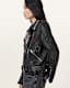 College Relaxed Fit Leather Biker Jacket