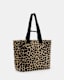 Izzy Leopard Print Logo Tote Bag