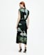 Isa Silk Blend Camo Print Midi Dress