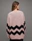 Ziggi Zig Zag Striped V-Neck Jumper
