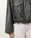Clay Funnel Neck Cropped Leather Jacket