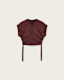Mira Cropped Satin Drawcord T-Shirt