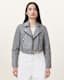 Elora Cropped Slim Leather Biker Jacket