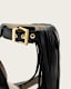 Paola Fringed Leather Heeled Sandals