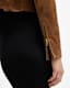 Dalby Slim Fit Cropped Suede Biker Jacket