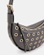 Half Moon Leather Eyelet Crossbody Bag